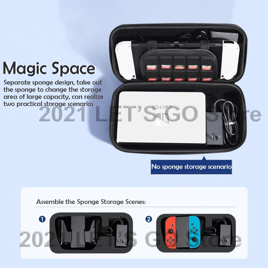 Newest Nintendo Switch/OLED Protective Portable Travel Carrying Case: Pouch Storage Bag for Console and Accessories - Keep Your Gear Safe On-The-Go!