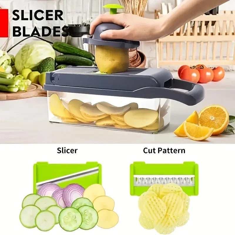 14/16-in-1 Multifunctional Vegetable Chopper | Onion Chopper | Kitchen Slicer Dicer Cutter | Food Grater | Easy Handle Design