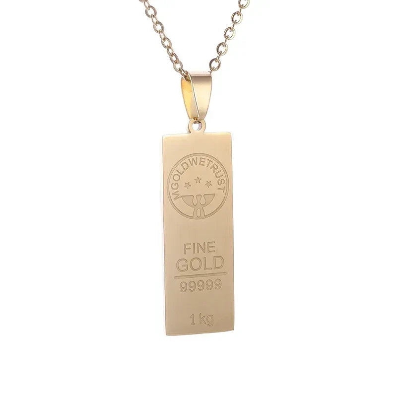 Stainless Steel $100 Bill Pendant Necklace for Men & Women – Fashion Lucky Wealth Jewelry Gift Necklace
