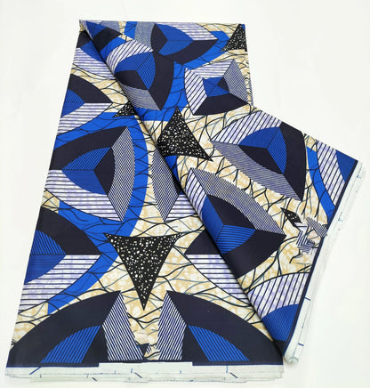African Real Wax Print Fabric - 100% Cotton Nigerian Ankara Sewing Material for Party Dresses