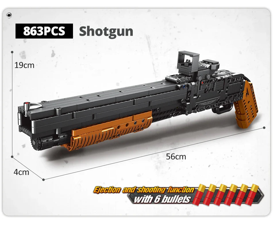 ZKZC WW2 Military Weapon Building Block Set – Shotgun, Sniper & Assault Rifle Toy for Kids Gifts