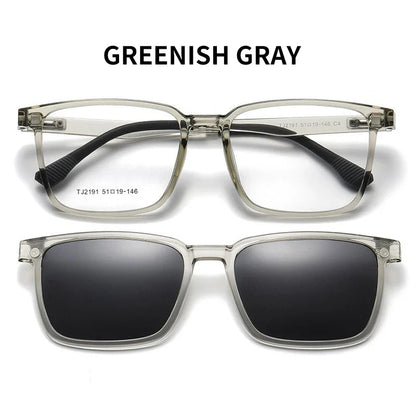 VICKY Flip-Up Magnetic Clip-On Prescription Sunglasses - TR90 Polarized Myopia Glasses Night Vision Reading Eyewear for Men & Women
