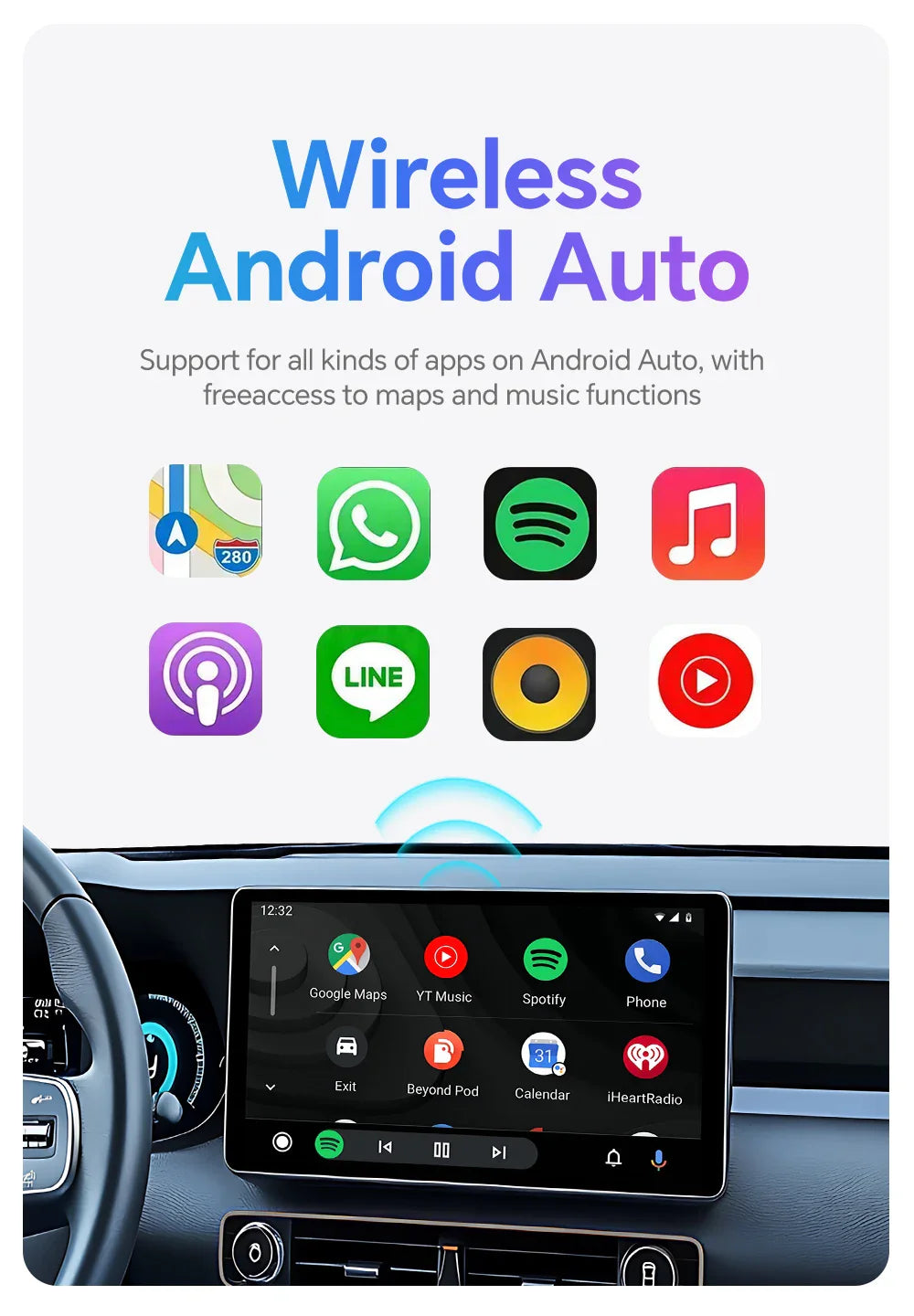 Mini U3 Smart Box for Mazda – Wireless CarPlay & Android Auto, Plug & Play with OTA Upgrade