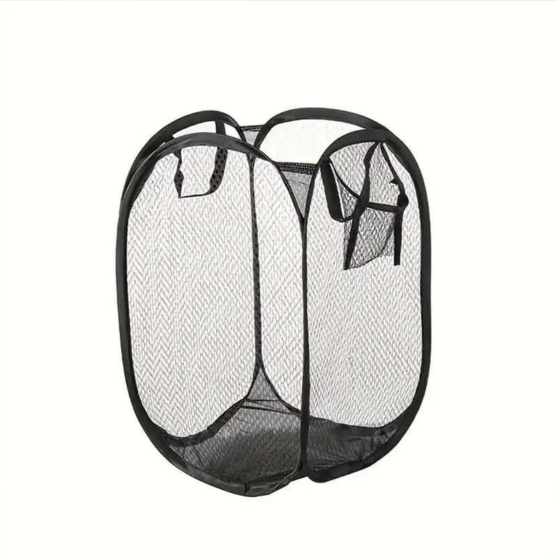 Mesh Pop-up Laundry Basket - Foldable Dirty Clothes Storage, Large Capacity Hamper for Convenient Laundry Organization