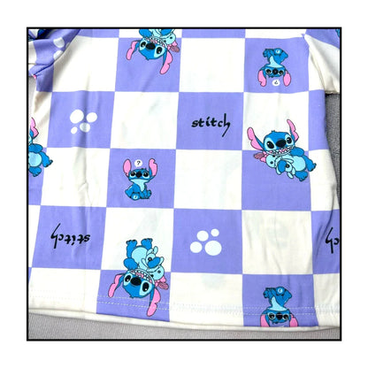 New Spring Children’s Pajama Set – Stitch & Angel Long-Sleeve Sleepwear with Pants for Boys & Girls