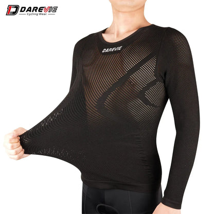 DAREVIE Cycling Base Layer - Seamless Compression Full Sleeve Underwear, Breathable MTB & Road Bike Vest (2023)