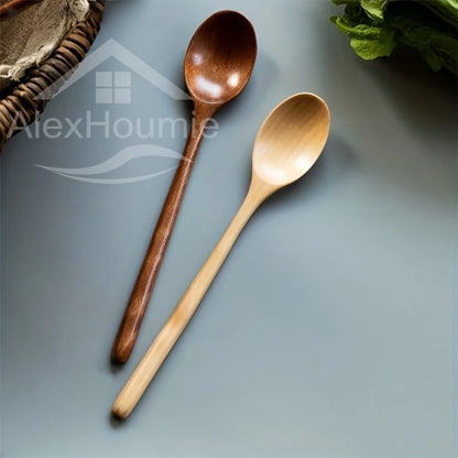 6-Piece Bamboo Wooden Spoon Set – 9” Korean Style Natural Wood Spoons for Soup, Cooking & Mixing
