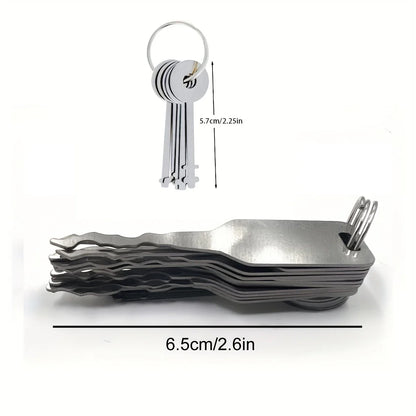 Stainless Steel Car Unlock & Repair Tool Set – Double-Sided Auto Key Replacement Accessories Kit