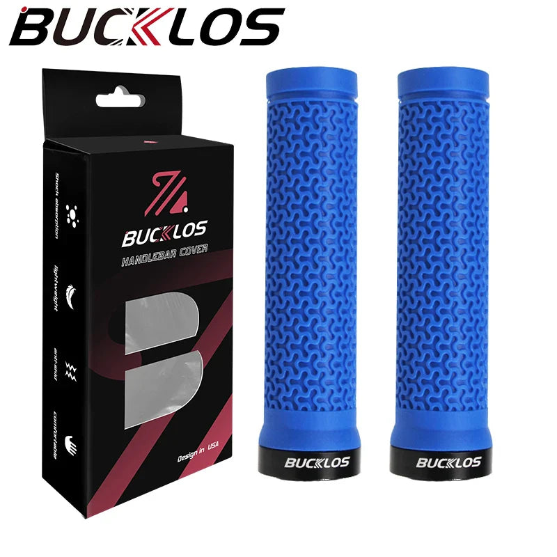 BUCKLOS Lock-On Bicycle Handlebar Grips — Anti-Slip Waterproof MTB Damping Cuffs for Mountain Bikes
