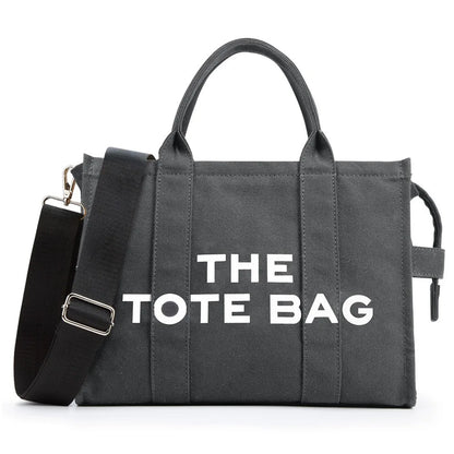 THE TOTE BAG — Designer Fashion Canvas Handbag for Women, Adjustable Shoulder & Crossbody Strap, Large Capacity