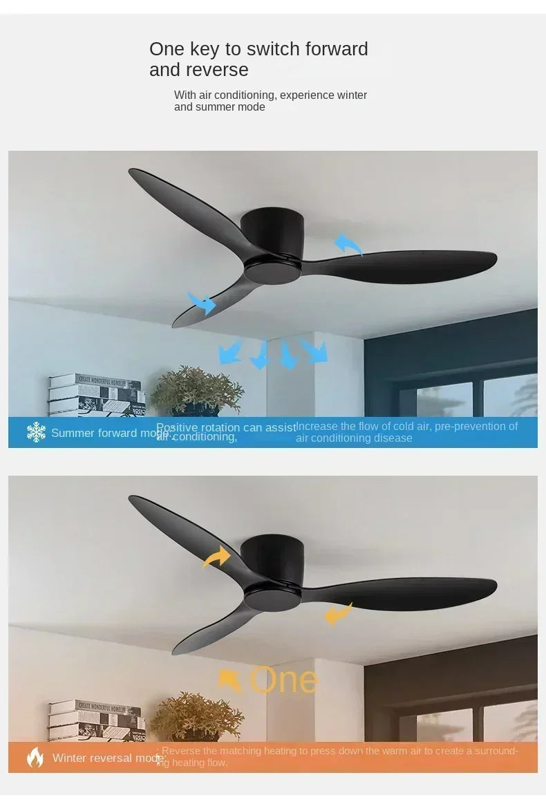 LED Ceiling Mounted Fan Light - Nordic Style Decorative Ceiling Fan for Living Room, Restaurant, and Minimalist Household Use