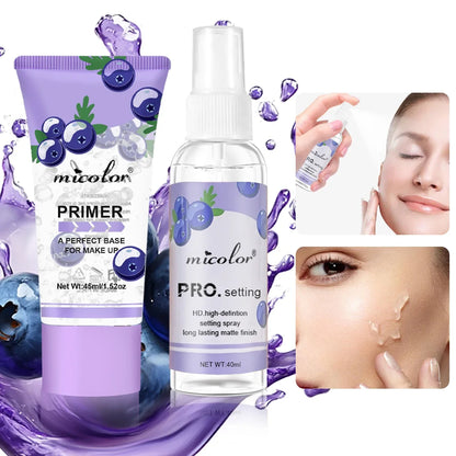 Makeup Primer & Setting Spray Set - Pore-Blurring Base and Long-Lasting Makeup Finish
