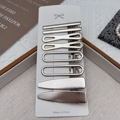Silver Metal Hair Clips for Women & Girls | Y2K Duckbill Hairpin, Bangs Side Barrettes