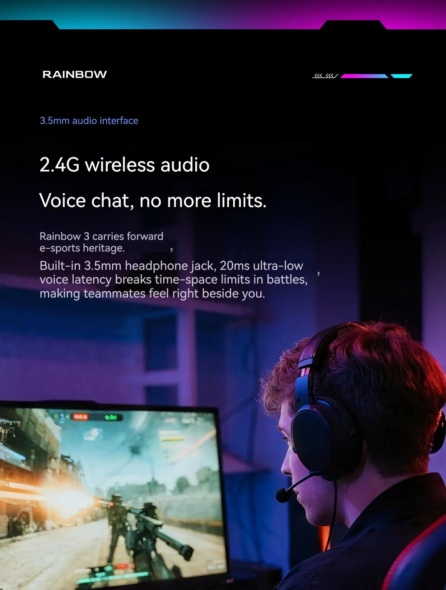 Bigbigwon Rainbow3 Wireless Game Controller Charging Base – RGB Magnetic Dock for PC Gaming