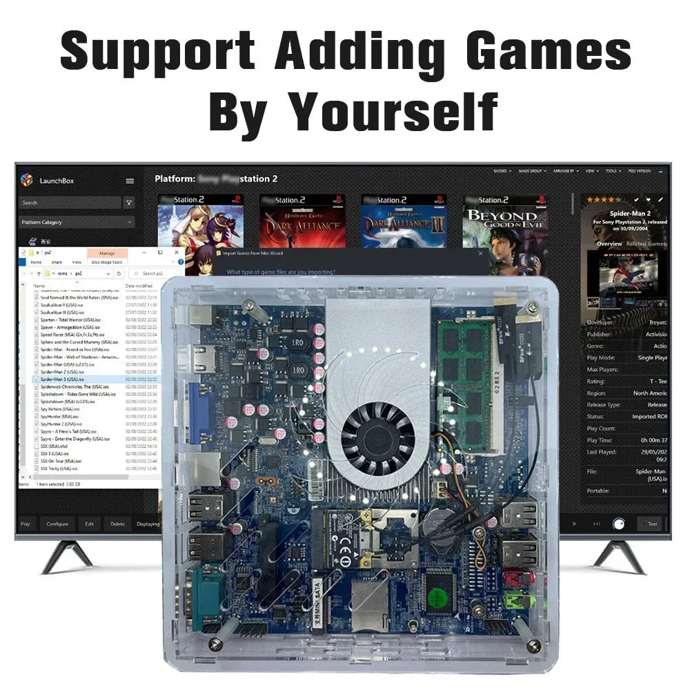 Super Console U7 500G HDD Retro Gaming System – 70,000+ Classic Games for Wii, PS2, PSP, GameCube & More, Plug and Play on TV