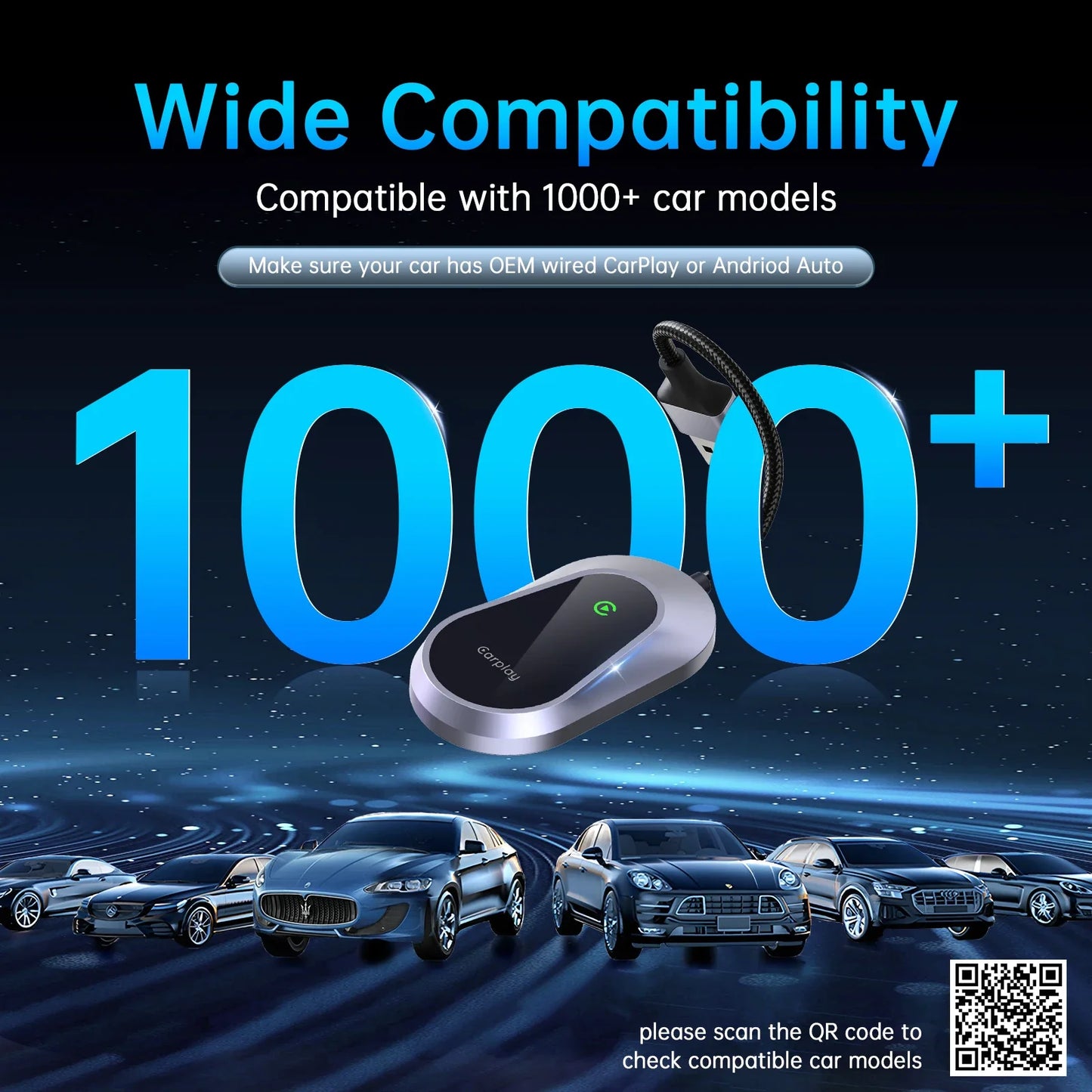 2025 Upgrade Wireless CarPlay & Android Auto AI Box – Dual-Band WiFi Bluetooth Auto Connect for iPhone & Android