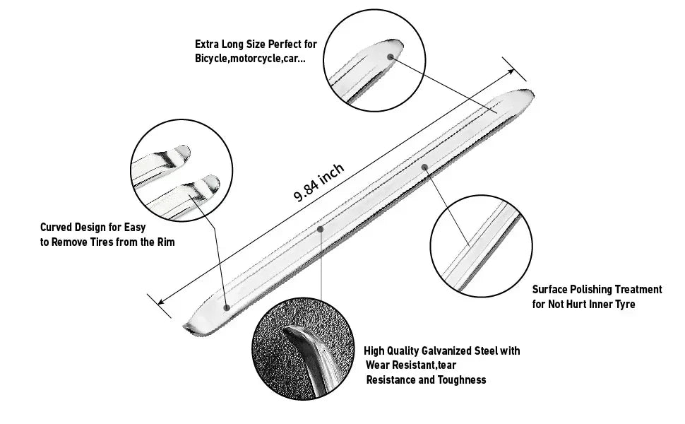 Car Tire Wrench & Rim Opener Tool – Steel Tire Iron Lever for Car, Motorcycle & Bicycle Repair