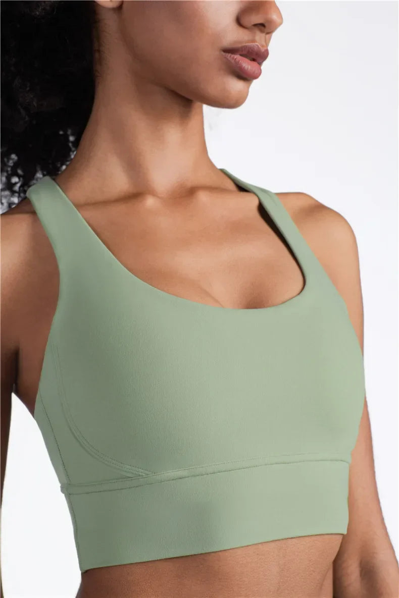 Women’s Summer Crossback Sports Bra — Breathable Fitness & Yoga Tank Top | Gym Crop Top