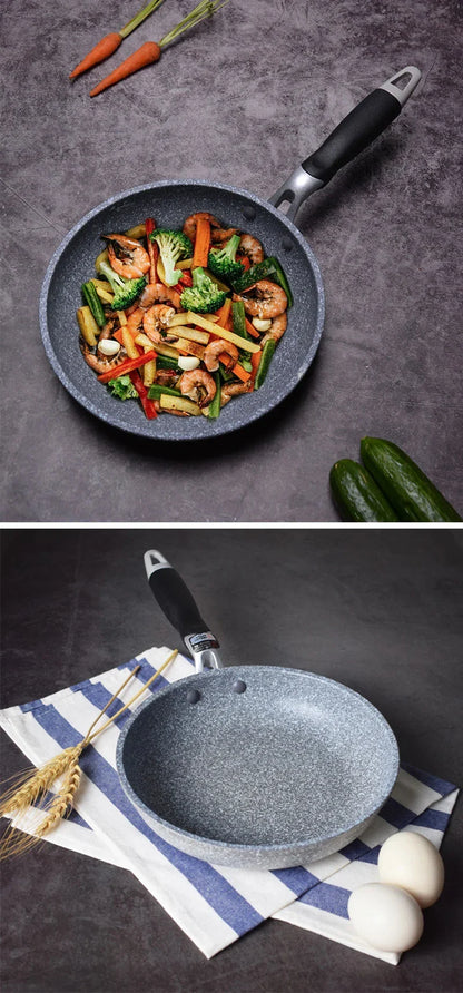 Durable Stone Frying Pan – 20/24/26/28cm Non-Stick Skillet for Pancakes, Eggs & Induction Cooking