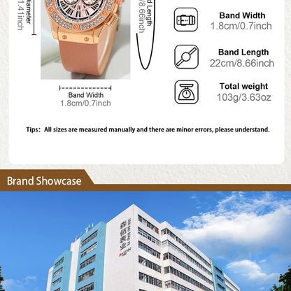 3PCS Women’s Casual Leather Watch Set – Quartz Wristwatch, Heart Bow Wallet, Glasses & Sunglasses Clock Montre Femme