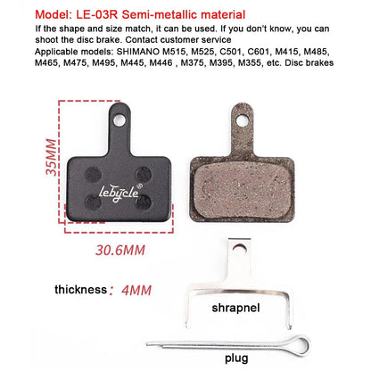 25 Pairs MTB Bicycle Disc Brake Pads - Resin, Metal, Ceramic for Shimano, SRAM, AVID, ZOOM B01S Universal Hydraulic Brakes