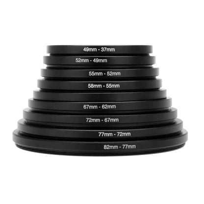 9/18 Pcs Camera Lens Filter Step Up & Down Adapter Rings — Metal Filter Mount Kit for DSLR 37-82mm & 82-37mm