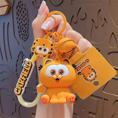 Garfield Kawaii Keychain – Cute Anime PVC Figure for Car, Backpack, and Couple Gifts