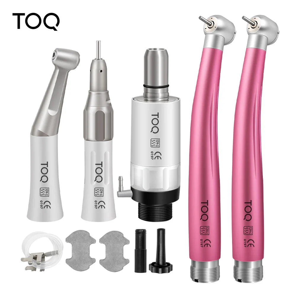 Dental High & Low Speed Handpiece Kit — Straight & Contra Angle Air Turbine with 2/4 Hole M4/B2 for Full Dental Equipment Set