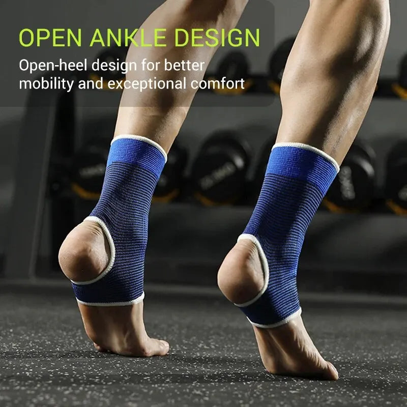 Elastic Breathable Ankle Support Sleeves - One Size for Running, Basketball & Cycling