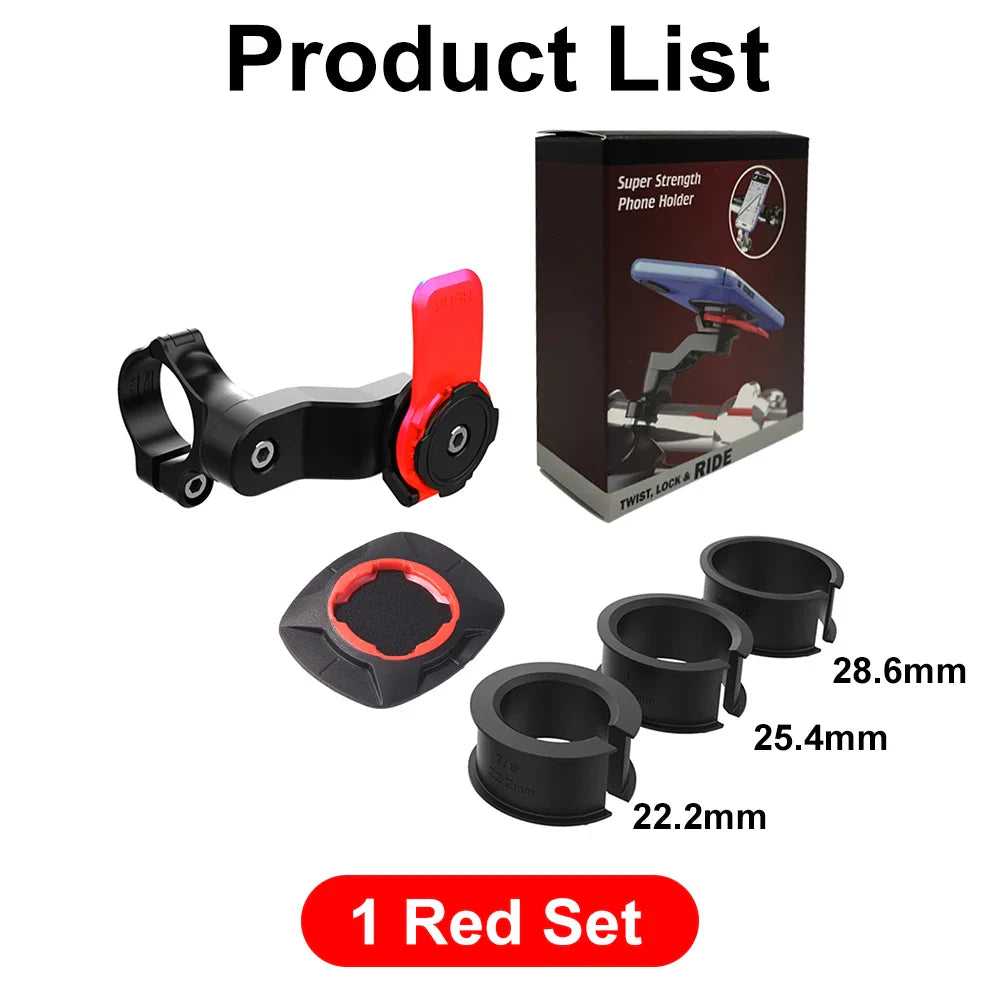 QUAD-LOCK Motorcycle & Bike Phone Holder — 360° Rotatable Navigation Stand with Secure Mount Bracket