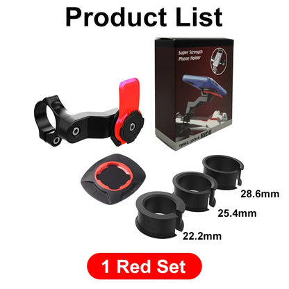 QUAD-LOCK Motorcycle & Bike Phone Holder — 360° Rotatable Navigation Stand with Secure Mount Bracket