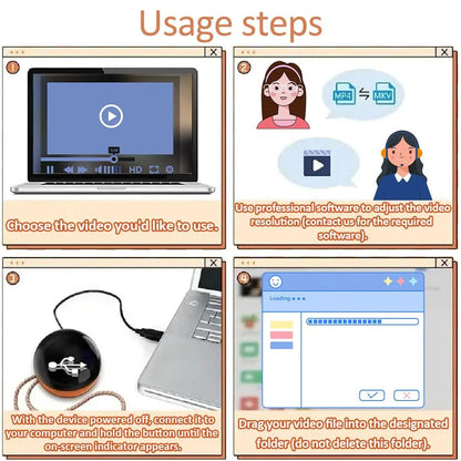 3D Crystal Ball Video Lamp – 2.7-Inch DIY Memory Art Glass Sphere Pixel Display with 4GB Video Player Gift