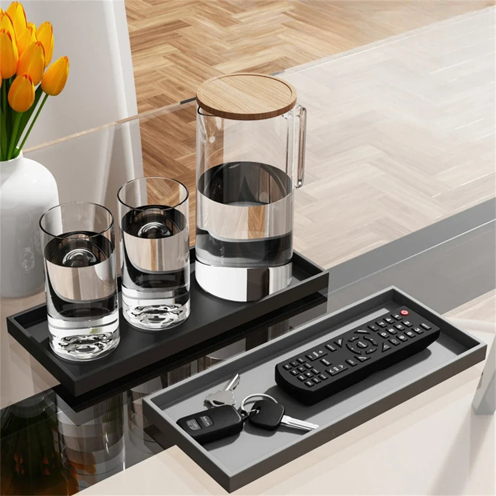 Silicone Bathroom Counter Tray – Vanity Organizer for Soap, Dispensers & Dressing Table Storage