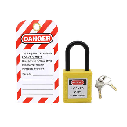 Industrial Safety Padlock – 38mm Nylon Shackle LOTO Lockout for Personal Power & Engineering Use