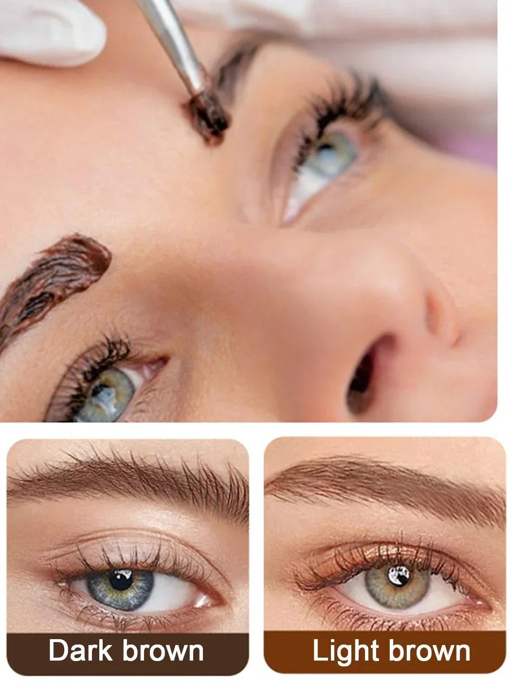 15-Minute Fast Henna Eyelash & Eyebrow Dye Tint Kit – Professional Easy Dye Gel in Brown & Black for Perfect Eyebrows