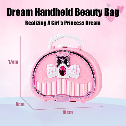 Kids Beauty Makeup Kit – Washable Pretend Play Cosmetic Set with Mirror, Non-Toxic Little Bag, Safe Birthday Gift for Girls
