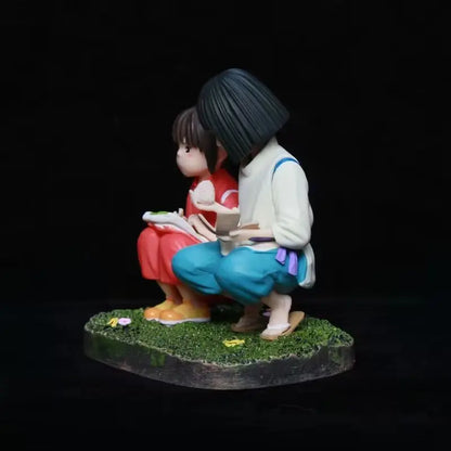 Bandai Hayao Miyazaki Anime Figurines – Chihiro Meets Haku Onigiri Scene 2D Desktop Display