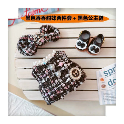 17cm Labubu Doll Accessories - Luxury Sweet Woolen Suit, Crossbody Bag & Princess Shoes Set