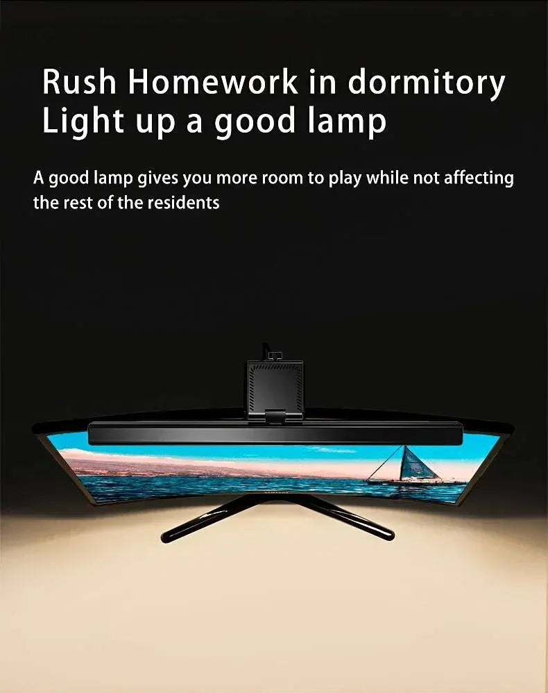 LED Monitor Light Bar Desk Lamp – 33cm & 50cm USB-Powered Dimmable Screen Light for Office & Reading