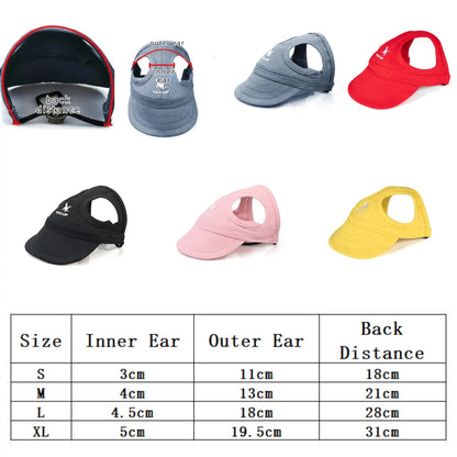 Adjustable Pet Dog Baseball Cap – Cute Travel Sun Visor Hat with Ear Holes | Outdoor Breathable Sport Pet Cap for Dogs