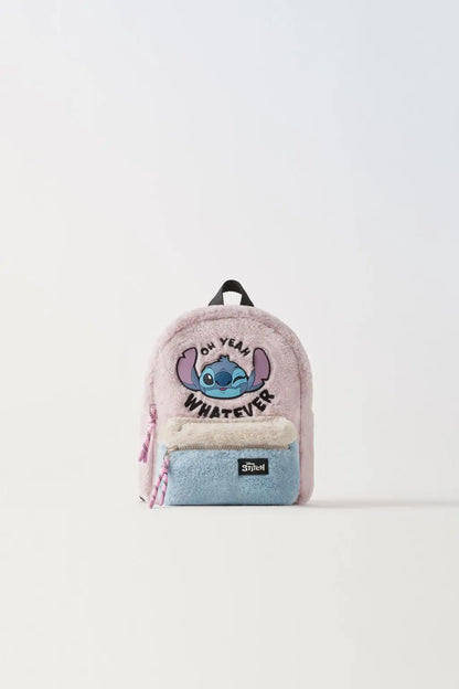 Disney Stitch Plush Children's School Bag – Cute Color Blocking Kindergarten Backpack, Mini Fashion Backpack