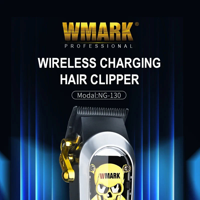 WMARK NG-130 Wireless Charging Hair Clipper – High Speed Professional Type-C Rechargeable Cutter with Charging Stand