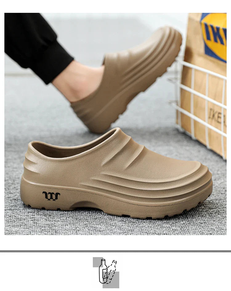 Summer Chef Shoes – Anti-Slip & Oil-Proof Work Slippers, Casual Trendy One-Step Fashion Sports Shoes