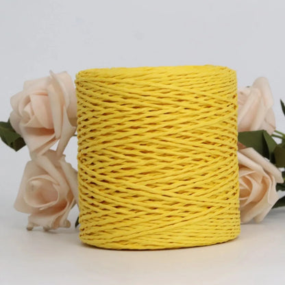 Raffia Straw Yarn - 100g Handmade Crochet Material for Summer Hats, Bags & DIY Handcraft Projects