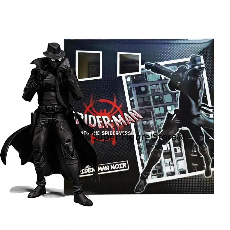Sentinel Peter Parker Action Figure – Spider-Verse Noir PVC Collectible, Movable Miles Parker Figurine