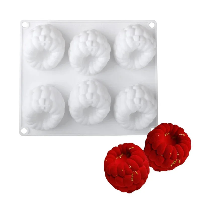 Raspberry & Strawberry Silicone Mousse Mold — Chocolate, Fondant & Dessert Baking Tool for Home & Bakery