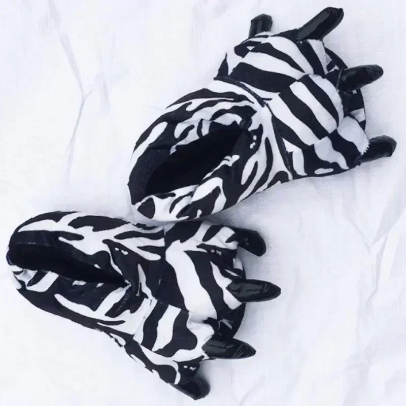 2023 Winter Warm Indoor Slippers - Soft Plush Paw Shoes for Women, Men & Children | Funny Animal Christmas Dinosaur Claw