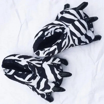 2023 Winter Warm Indoor Slippers - Soft Plush Paw Shoes for Women, Men & Children | Funny Animal Christmas Dinosaur Claw