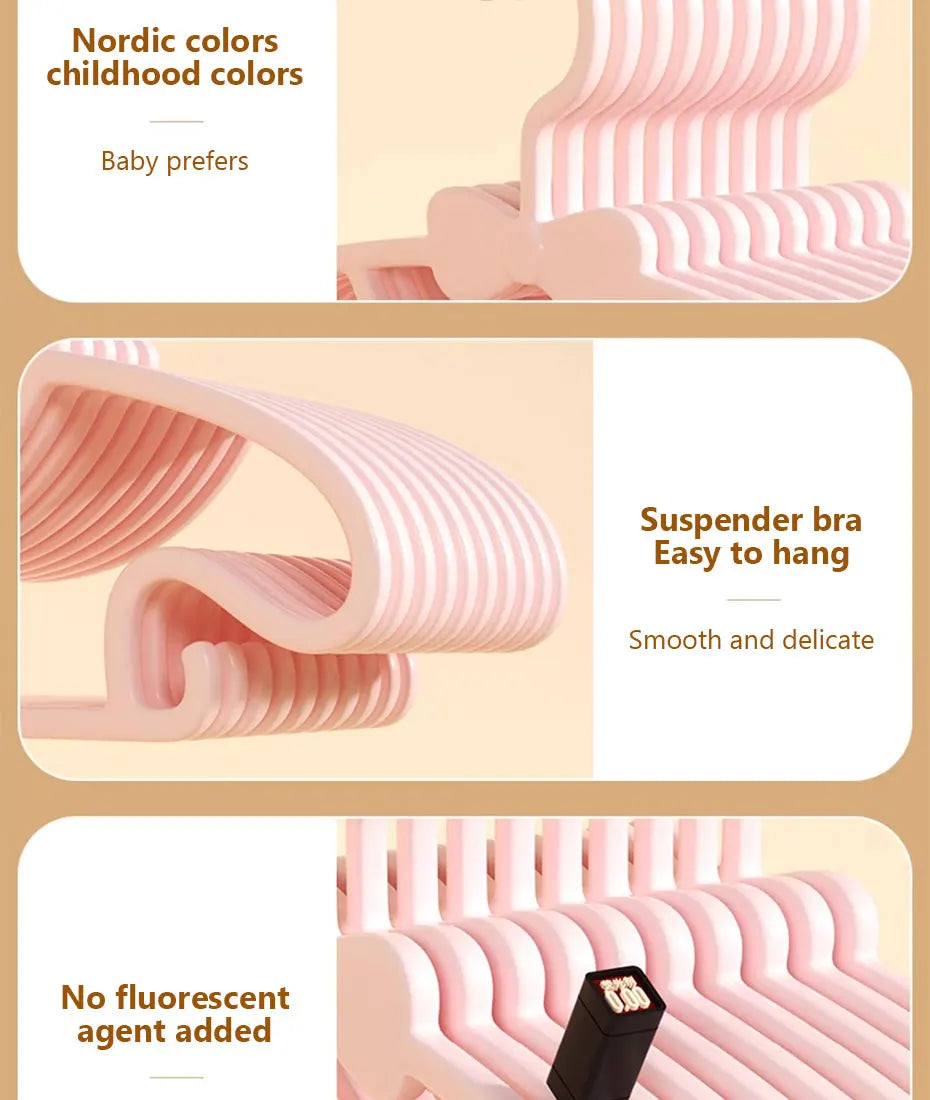 Baby Clothes Hangers – 10PCS Cute Kids Hanger Clips for Closet & Display