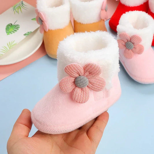 Newborn Baby Shoes — Soft Pompom Snow Boots for Girls & Boys, Warm Winter Toddler Booties